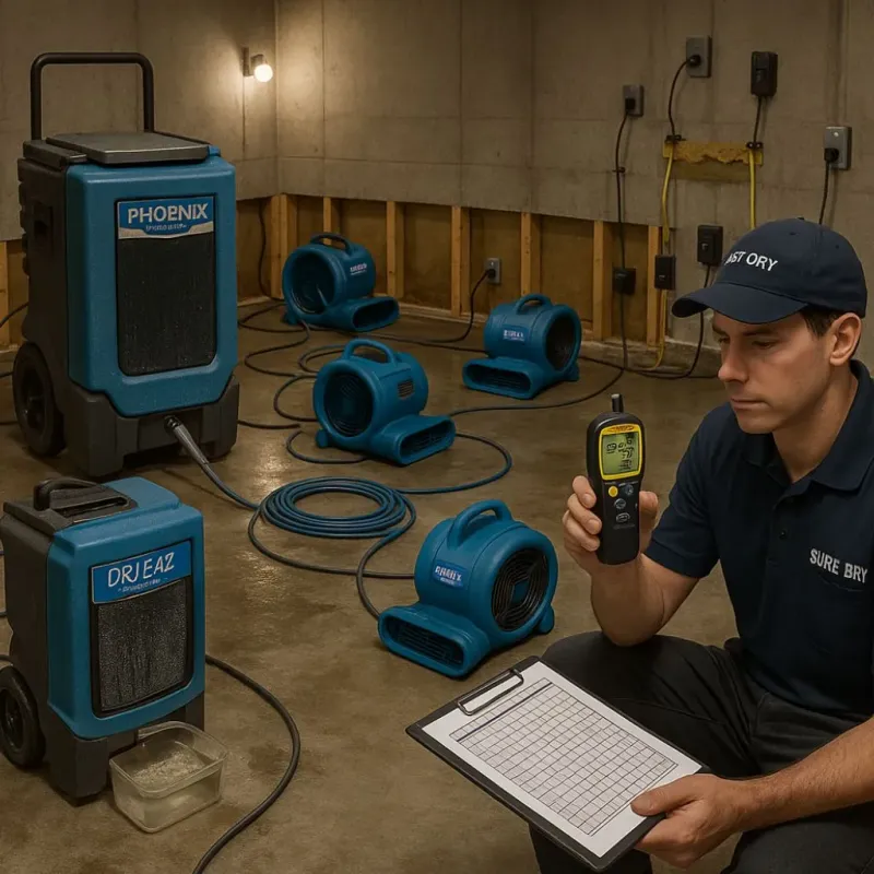 Structural Drying and Dehumidification process in Bellefontaine, OH